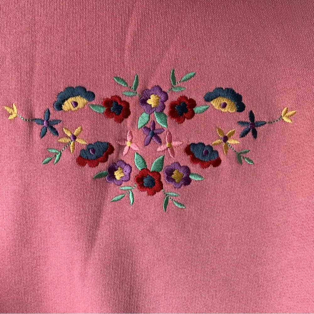 Vintage ACTIVE EXCHANGE Floral Women's Cowl Neck Sweatshirt Pink Size 1X